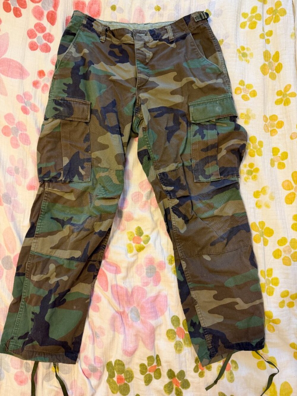 Urban Outfitters Camo Cargo Pants with drawstring ankles